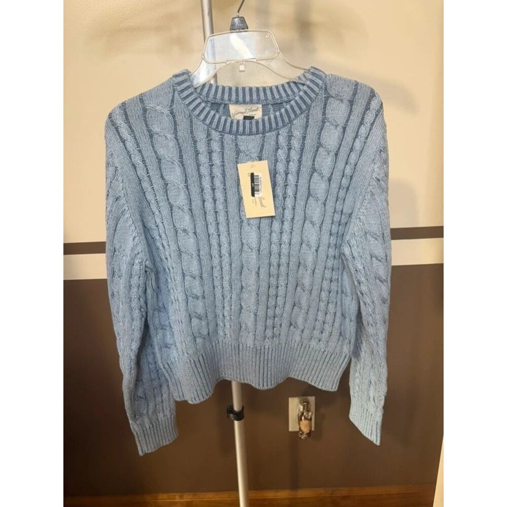 NWT Universal Thread Light Blue Cable Knit Crewneck Sweater - Size XL